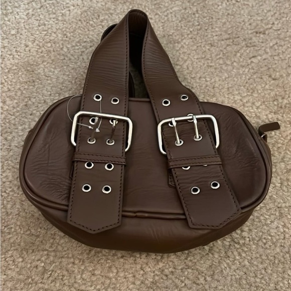Free People Handbags - NWOT Brown Leather Handbag with Buckle Detail